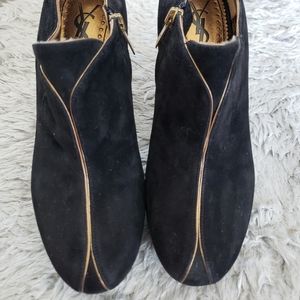 Yves Saint Laurent Black/Gold Booties